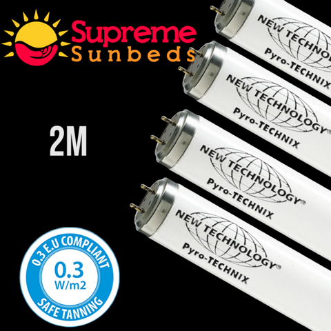 New technology pyro technix sunbed lamps 2m blue tubes max 250 - supremesunbeds