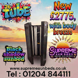 Black Shadow vertical home sunbed UK - 24 tube electronic stand-up tanning unit black panels