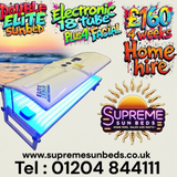 Double Elite electronic Sunbed, home hire in Bolton, Manchester and surrounding areas. Total cost £160 for 4 weeks hire. Booking slot £20.