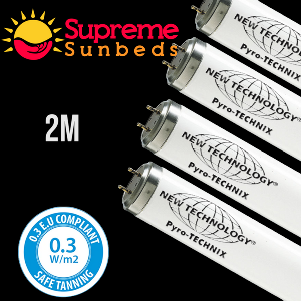 Pyro sunbed lamps, Straight glass 25 x lamps 2m blue tubes max 250 sta ...