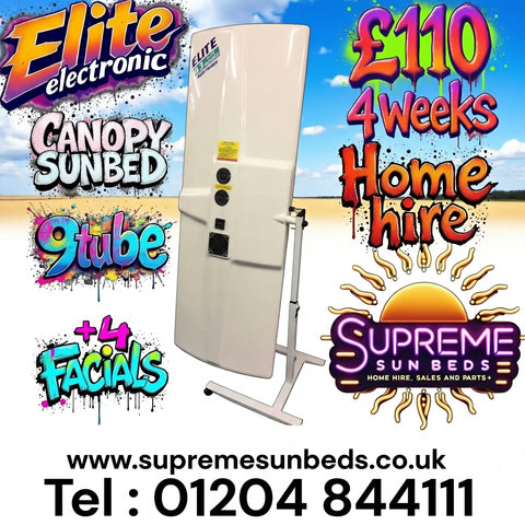New electronic technology. Elite Sunbed Canopy, Home Hire deposit only) £110 total for 4 weeks hire