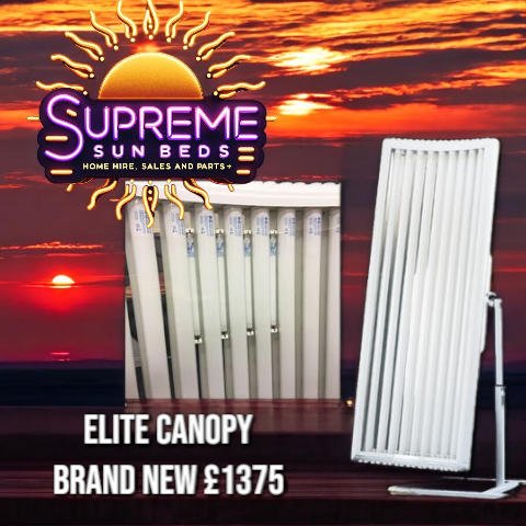 NEW Elite Electronic Sunbed Canopy foldaway  9 Tube with 4 facial Lamps