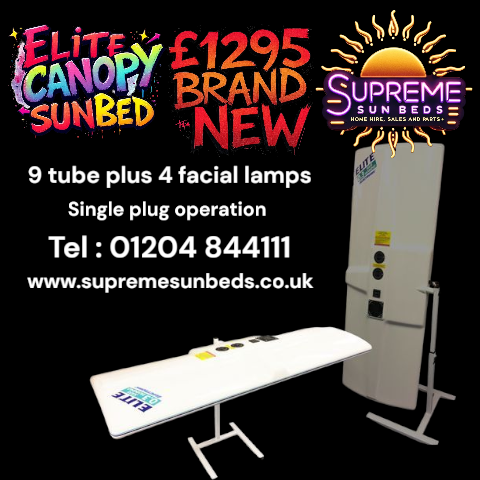 Elite Home Sunbed Canopy, foldaway tanning bed, uk delivery