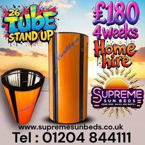 Caribbean Electronic best Home stand up sunbed 26 tube £180 for 4 weeks hire term.