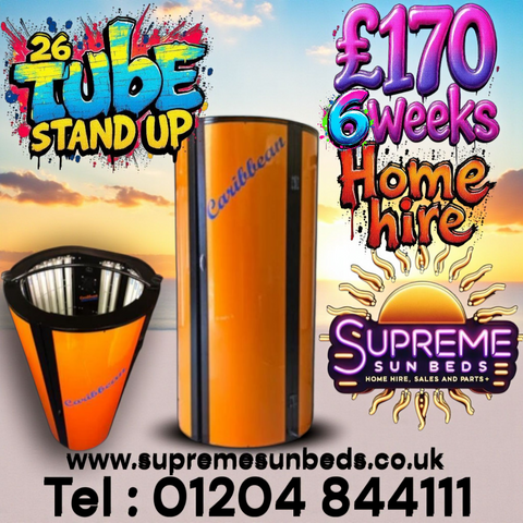 Caribbean Electronic best Home stand up sunbed 26 tube £170 for 6 weeks hire term.. until 31st Oct.